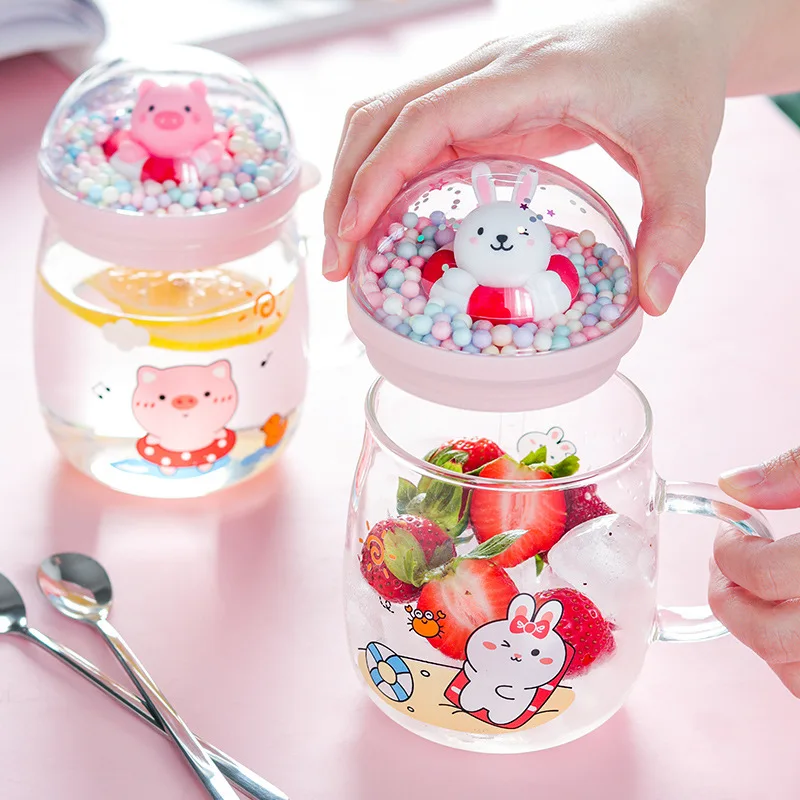 Creative Cartoon Landscape Animal Glass Cute High Borosilicate Spoon With Lid Bottle Portable Leakproof Children's Cups Drinkwar
Creative Cartoon Landscape Animal Glass Cute High Borosilicate Spoon With Lid Bottle Portable Leakproof Children's Cups Drinkwar