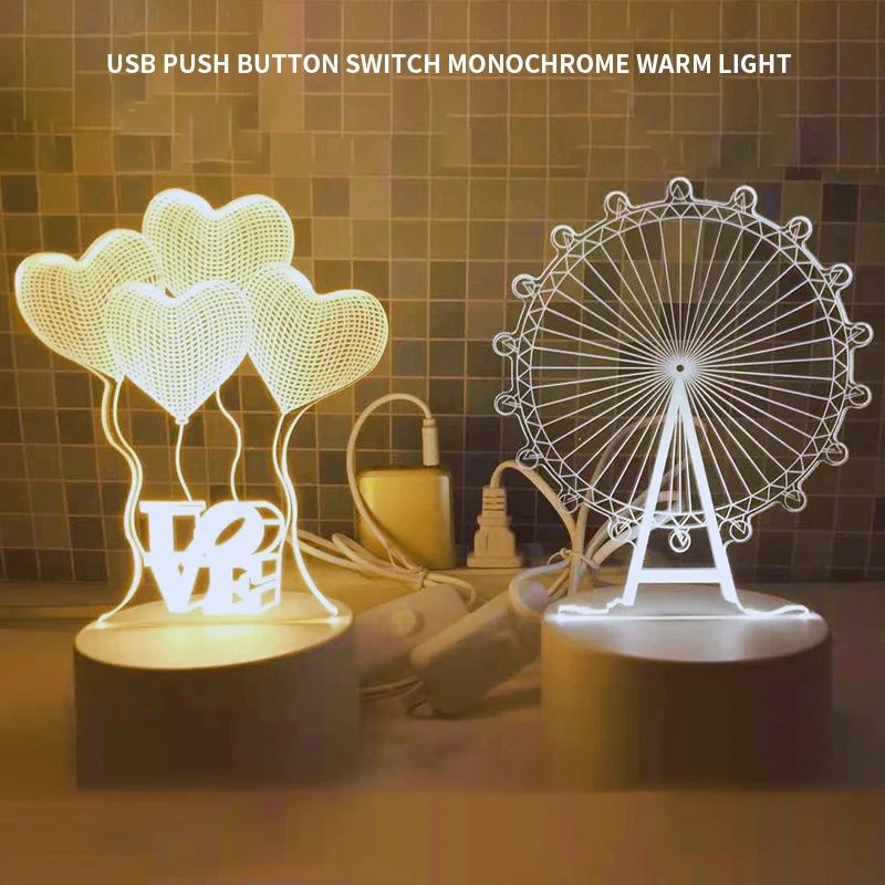 Romantic Love 3D Lamp Heart-shaped Balloon Acrylic LED Night Light Decorative Table Lamp Valentine's Day Sweetheart Wife's Gift
Romantic Love 3D Lamp Heart-shaped Balloon Acrylic LED Night Light Decorative Table Lamp Valentine's Day Sweetheart Wife's Gift