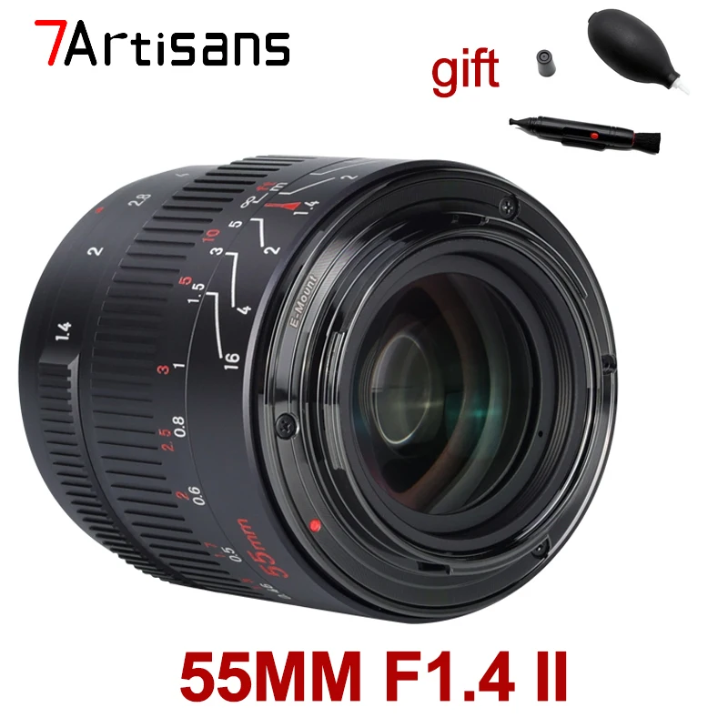 

7artisans 55mm F1.4 II Large Aperture APS-C Lens for Sony E Nikon Z Canon EOS M Fuji X M4/3 Fixed Focus MF Portrait Lens