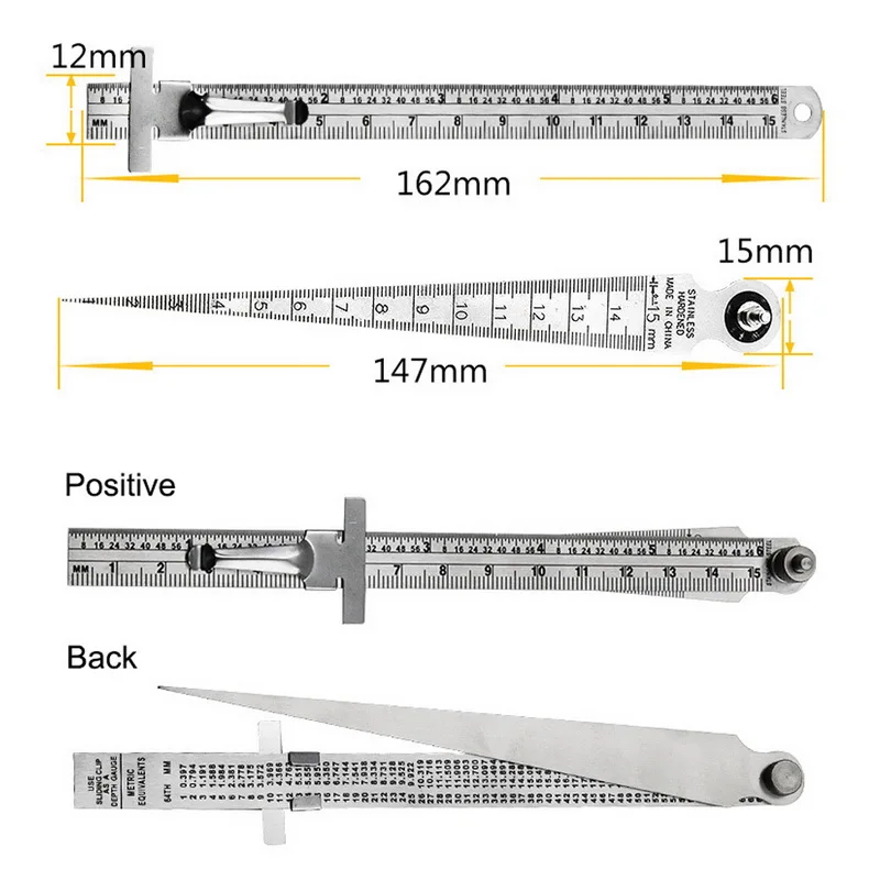 Welding Taper Feeler Gauge Taper Gage Ruler Stainless Steel Welding Taper Gage Depth Ruler Hole Inspection With Portable Bag
Welding Taper Feeler Gauge Taper Gage Ruler Stainless Steel Welding Taper Gage Depth Ruler Hole Inspection With Portable Bag