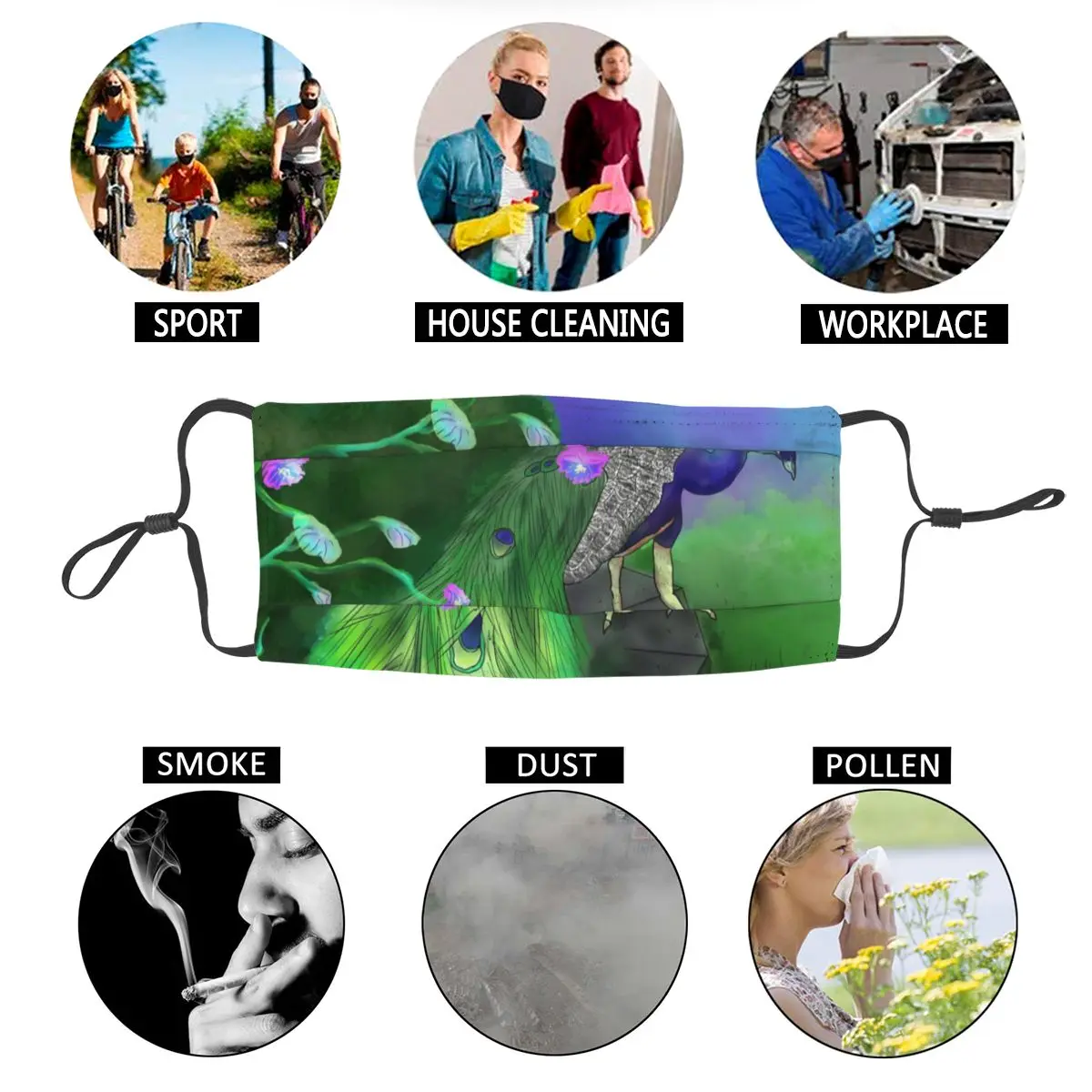 Peace Peacock Mask Anti Dust Adjustable Animal Face Mask Protection Cover Men Women Respirator Mouth Muffle
Peace Peacock Mask Anti Dust Adjustable Animal Face Mask Protection Cover Men Women Respirator Mouth Muffle