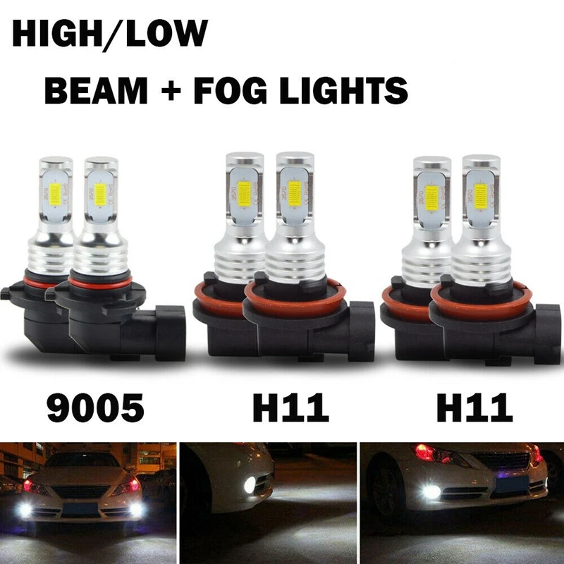 AL22 -6X Combo H11 9005 H16 LED Headlight Conversion Kit High Low Beam Fog Light 6000K
AL22 -6X Combo H11 9005 H16 LED Headlight Conversion Kit High Low Beam Fog Light 6000K