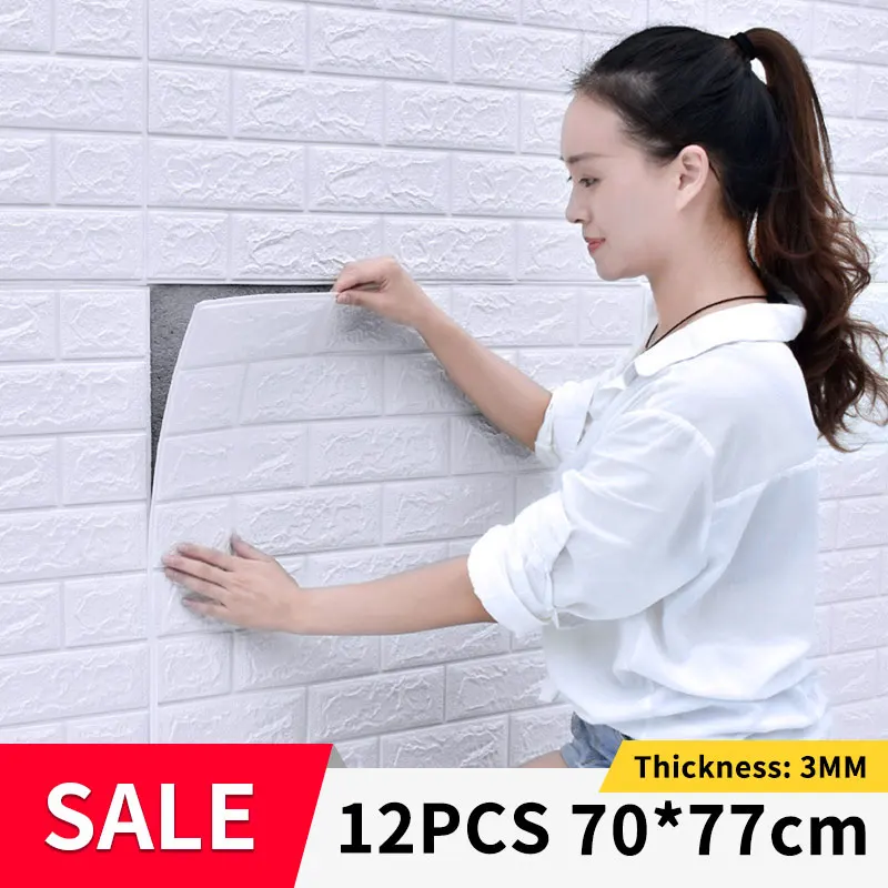 12PCS 3D Brick Wallpaper Self Adhesive Foam Wall Panel Living Room Brick Stickers Bedroom Kids Room Brick Papers Home Decoration
12PCS 3D Brick Wallpaper Self Adhesive Foam Wall Panel Living Room Brick Stickers Bedroom Kids Room Brick Papers Home Decoration