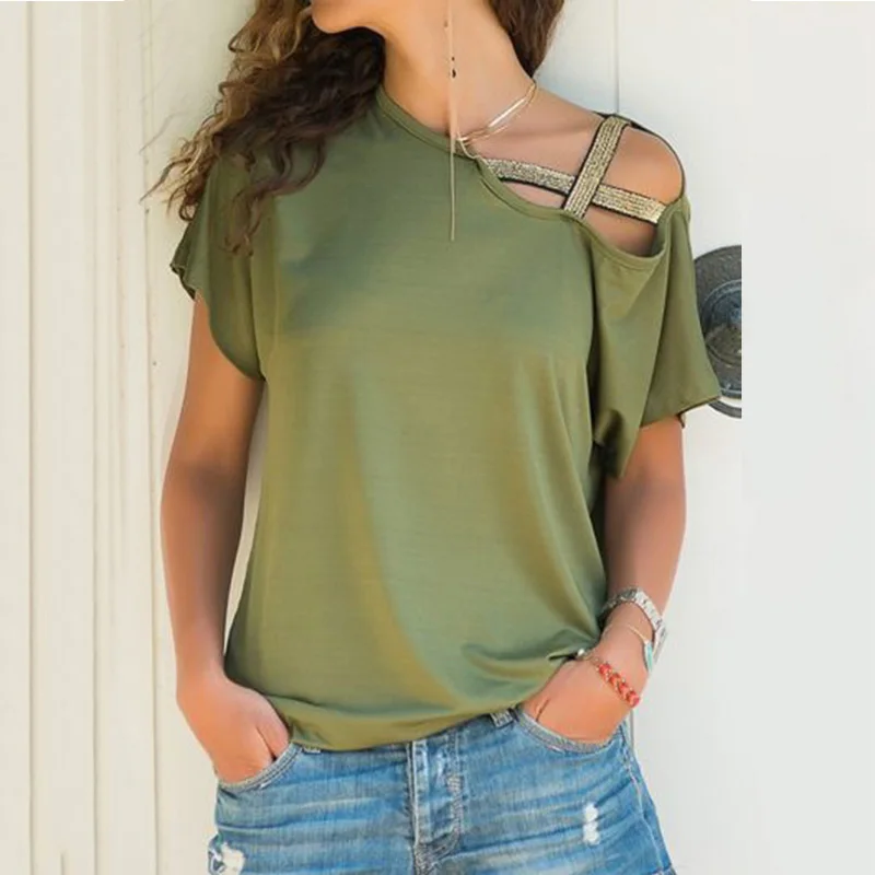 S-5XL Women Skew Neck Irregular Criss Cross Blouse Patchwork Solid Tops Blusa Femme One Shoulder Summer Shirt Hollow Plus Size
S-5XL Women Skew Neck Irregular Criss Cross Blouse Patchwork Solid Tops Blusa Femme One Shoulder Summer Shirt Hollow Plus Size