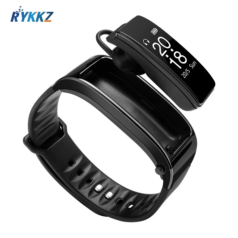 Bluetooth умные наушники браслет пульсометр для контроля звучания Talk band Смарт часы