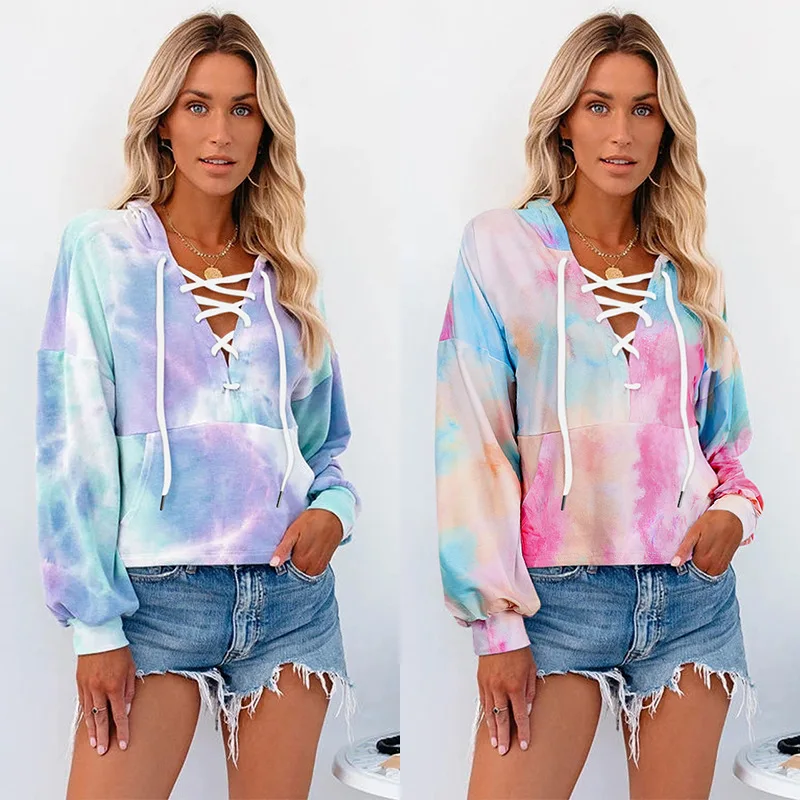 KiLee 2021 Autumn New Women's Hoodie Fashion Long-sleeved Hooded Loose Tie-dye V-neck Sweater Top Women
KiLee 2021 Autumn New Women's Hoodie Fashion Long-sleeved Hooded Loose Tie-dye V-neck Sweater Top Women