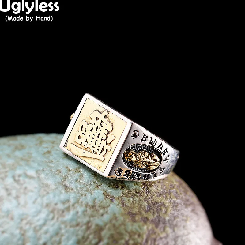 Uglyless Chinese Be Rich Big Square Rings for Men God of Wealth Elephant God Open Ring Real 925 Silver Businessmen Dress Jewelry
Uglyless Chinese Be Rich Big Square Rings for Men God of Wealth Elephant God Open Ring Real 925 Silver Businessmen Dress Jewelry