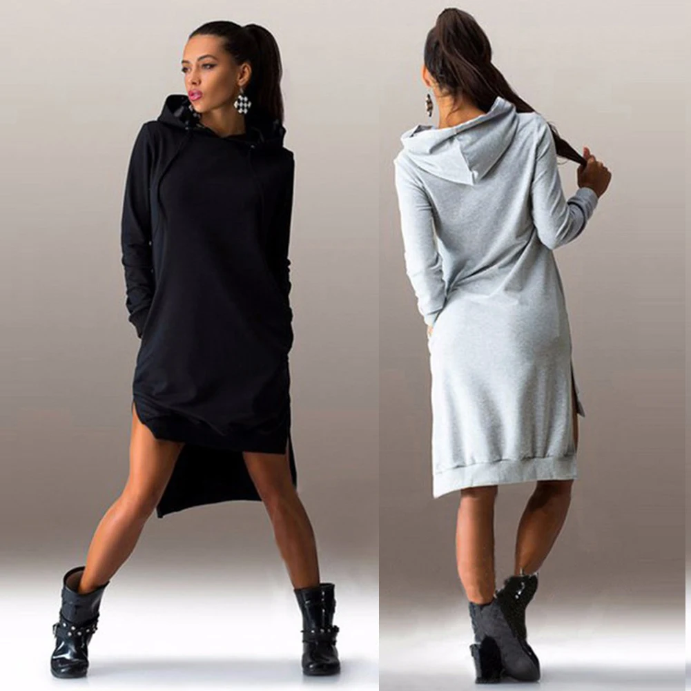 2019 Women Long Hoodie Dress Sweatshirt Casual Spring AutumnSleeve Long Clothes Top Irregular Hooded Dress Tracksuit 
2019 Women Long Hoodie Dress Sweatshirt Casual Spring AutumnSleeve Long Clothes Top Irregular Hooded Dress Tracksuit