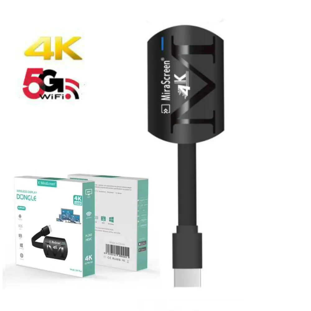 4K HD TV Stick WiFi Display 5G MiraScreen G4 Wireless TV Stick Dongle Miracast Airplay DLNA Mirroring to HDTV Projector
4K HD TV Stick WiFi Display 5G MiraScreen G4 Wireless TV Stick Dongle Miracast Airplay DLNA Mirroring to HDTV Projector