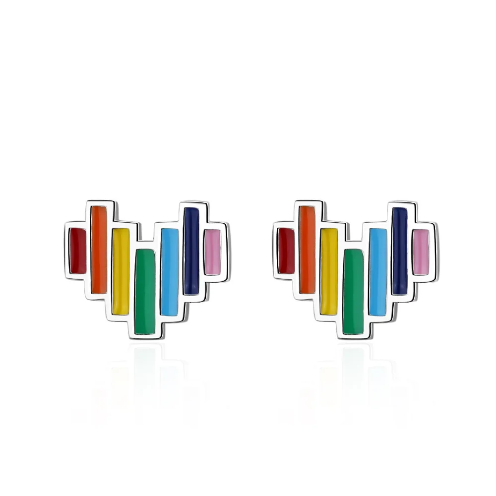 Fashion silver plated stud earrings drop glue rainbow Romantic Heart Design stud Earrings women's jewelry pendant
Fashion silver plated stud earrings drop glue rainbow Romantic Heart Design stud Earrings women's jewelry pendant