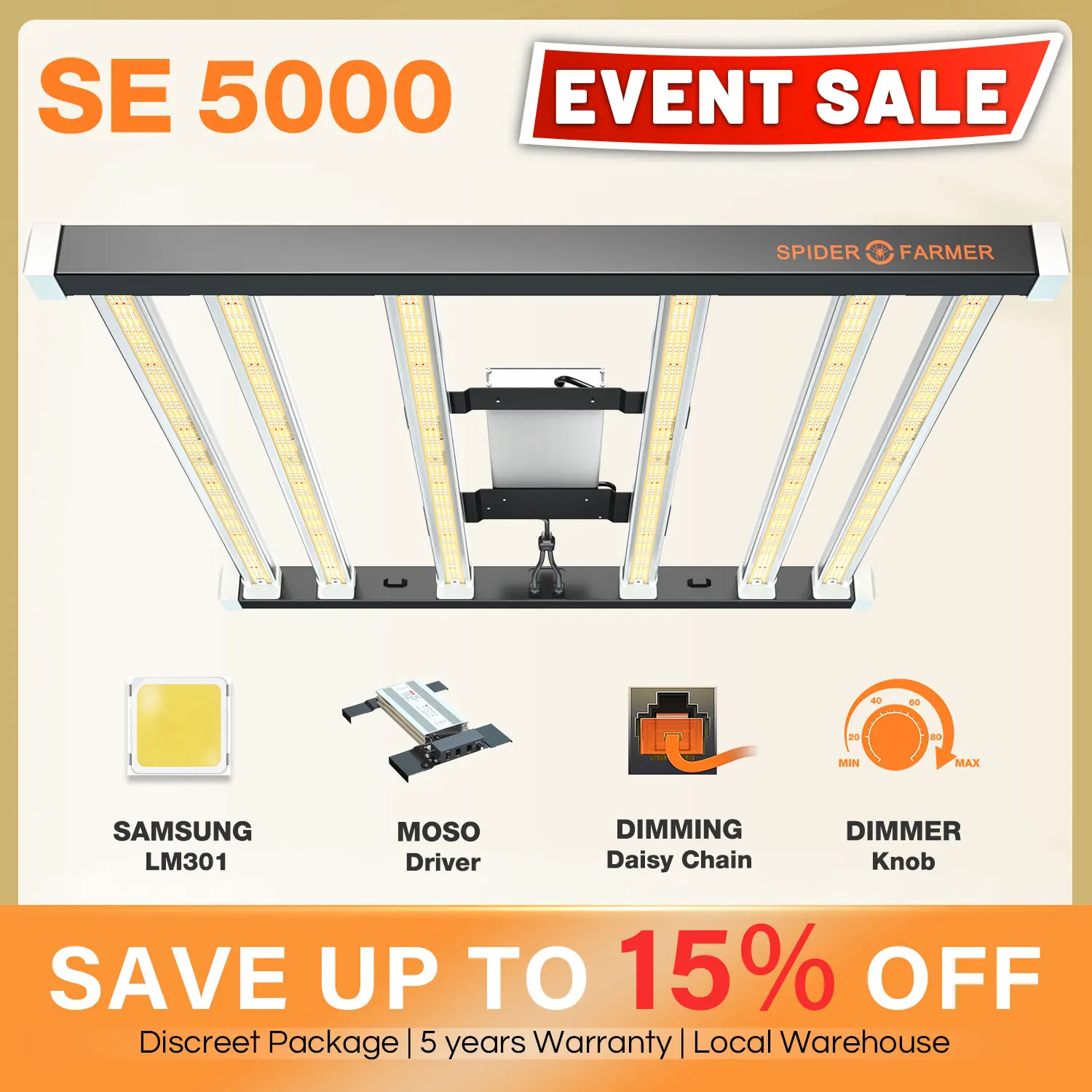 Spider Farmer SE5000 LED Grow Light Samsung LM301 MOSO Driver Full Spectrum for All Indoor Plants Veg Flowers
Spider Farmer SE5000 LED Grow Light Samsung LM301 MOSO Driver Full Spectrum for All Indoor Plants Veg Flowers