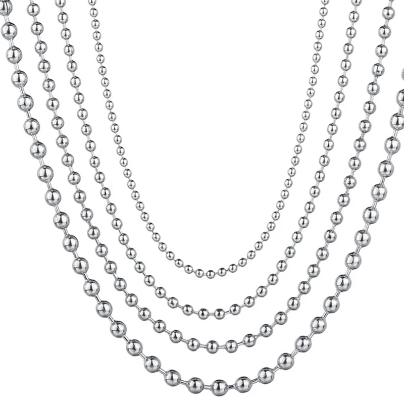 20Pcs 2/2.4/3mm Stainless Steel Round Beads Chain Necklaces For DIY Making Pendant Necklaces Retro Hip Hop Punk Womens Jewelry
20Pcs 2/2.4/3mm Stainless Steel Round Beads Chain Necklaces For DIY Making Pendant Necklaces Retro Hip Hop Punk Womens Jewelry