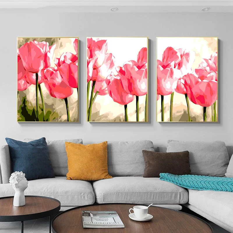 Gatyztory 3PCS Pink Tulip Paint By Numbers HandPainted Flowers Oil Painting Canvas Painting For Home Decor 40×50cm
Gatyztory 3PCS Pink Tulip Paint By Numbers HandPainted Flowers Oil Painting Canvas Painting For Home Decor 40×50cm