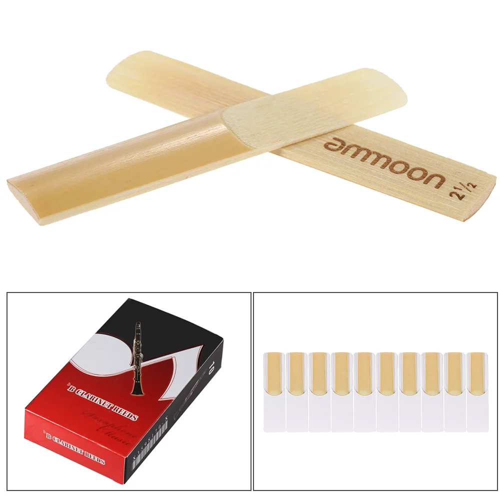 ammoon 10-pack Pieces Strength 2.5 Bamboo Reeds for Bb Clarinet Accessories Woodwind accessories
ammoon 10-pack Pieces Strength 2.5 Bamboo Reeds for Bb Clarinet Accessories Woodwind accessories