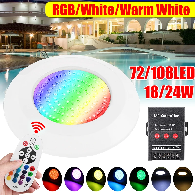 DC 12V 108 LED Swimming Pool Light RGB White Warm White Waterproof IP68 RGB Submersible Light Underwater Night Lamp Outdoor
DC 12V 108 LED Swimming Pool Light RGB White Warm White Waterproof IP68 RGB Submersible Light Underwater Night Lamp Outdoor