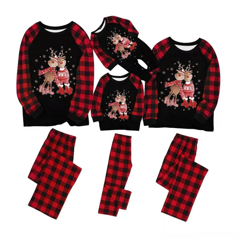 Family Matching Costumes Christmas Pajamas Plaid Elk Xmas Eve Santa Claus Cosplay Costumes 2Pcs Top Bottom Full Sleeve T-Shirt
Family Matching Costumes Christmas Pajamas Plaid Elk Xmas Eve Santa Claus Cosplay Costumes 2Pcs Top Bottom Full Sleeve T-Shirt