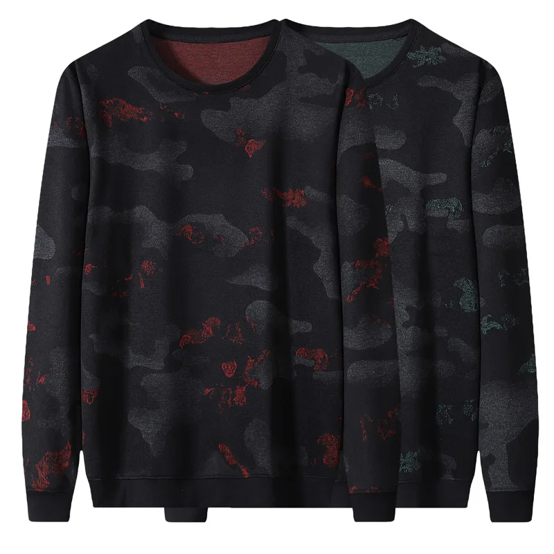 Autumn new men's fattening plus size fashion casual round neck camouflage printed long sleeve sweater men's fat top
Autumn new men's fattening plus size fashion casual round neck camouflage printed long sleeve sweater men's fat top