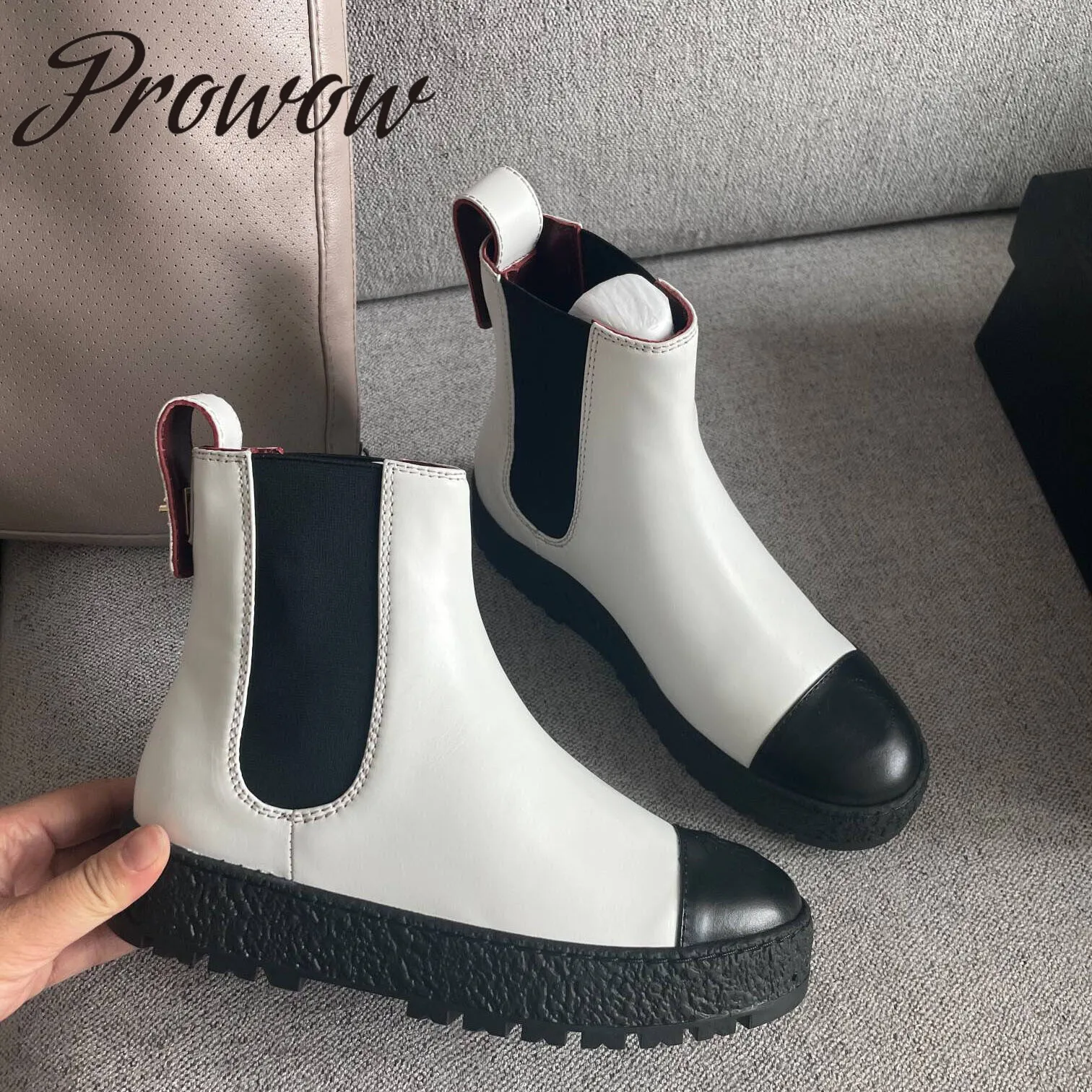 Новые дизайнерские зимние ботинки без шнуровки Prowow из натуральной кожи, удобные ботинки на платформе, женские ботинки
Новые дизайнерские зимние ботинки без шнуровки Prowow из натуральной кожи, удобные ботинки на платформе, женские ботинки