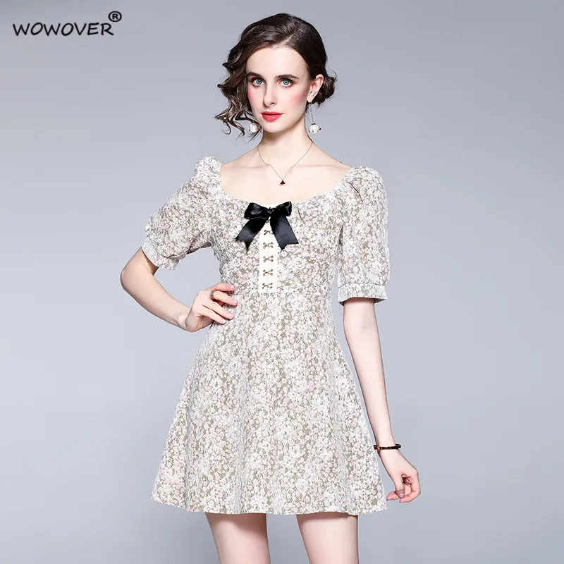 Sweet Girl Bowknot Off The Shoulder Summer Dress for Women Clothing 2021 Short Sleeve Vintage Print Mini Princess Party Vestido
Sweet Girl Bowknot Off The Shoulder Summer Dress for Women Clothing 2021 Short Sleeve Vintage Print Mini Princess Party Vestido