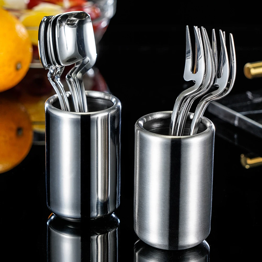 Small Forks and Spoons Set Stainless Steel Dessert Fruit Salad 2-Tine Forks Dessert Spoons with Holder
Small Forks and Spoons Set Stainless Steel Dessert Fruit Salad 2-Tine Forks Dessert Spoons with Holder