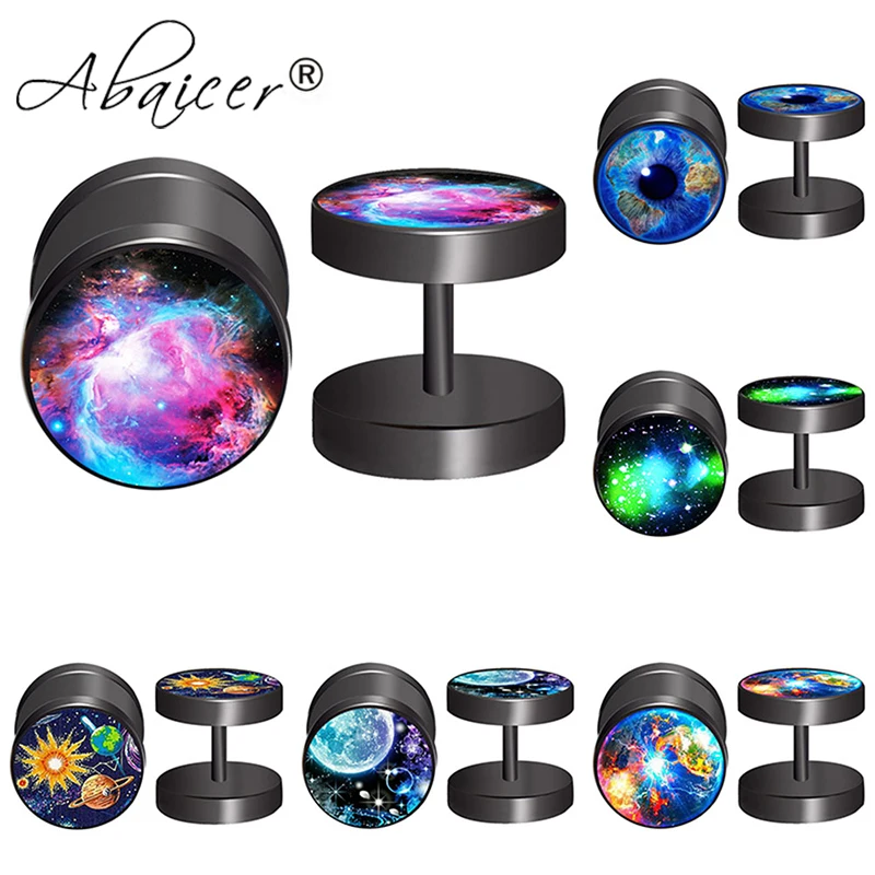 New 12Pcs Galaxy Nebula Fake Ear Plugs 2020 Black Fashion Unisex Barbell Titanium Steel Earrings Flesh Tunnel Stretcher Expander
New 12Pcs Galaxy Nebula Fake Ear Plugs 2020 Black Fashion Unisex Barbell Titanium Steel Earrings Flesh Tunnel Stretcher Expander