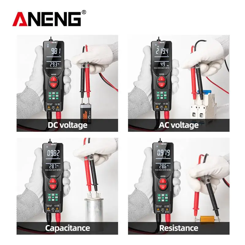 ANENG Multimeter 6000 Counts Automatic Digital Tester 2 Mode Electric Auto Ranging AC/DC Voltmeter Temp Ohm Hz Detector
ANENG Multimeter 6000 Counts Automatic Digital Tester 2 Mode Electric Auto Ranging AC/DC Voltmeter Temp Ohm Hz Detector