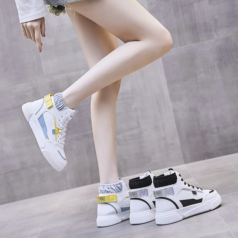 New Arrival Women's Spring Platform High top Sneakers ,White,Black Vulcanize Shoes.Non Slip Comfort Casual Sneakers,Kawaii Shoes
New Arrival Women's Spring Platform High top Sneakers ,White,Black Vulcanize Shoes.Non Slip Comfort Casual Sneakers,Kawaii Shoes