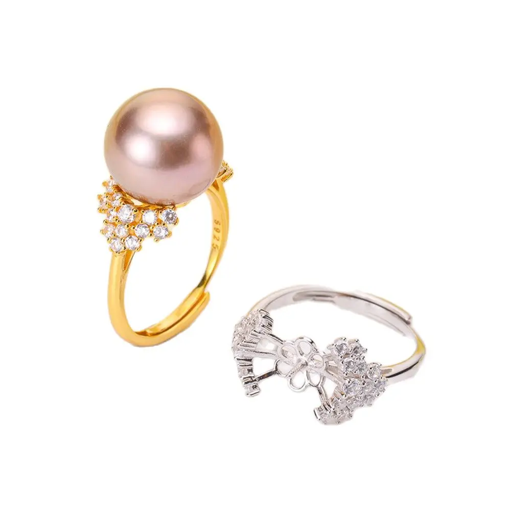 Pearl Ring Settings, Fashionable Ring Findings, Adjustable Size 925 Silver Ring Jewelry DIY Making No Pearl
Pearl Ring Settings, Fashionable Ring Findings, Adjustable Size 925 Silver Ring Jewelry DIY Making No Pearl