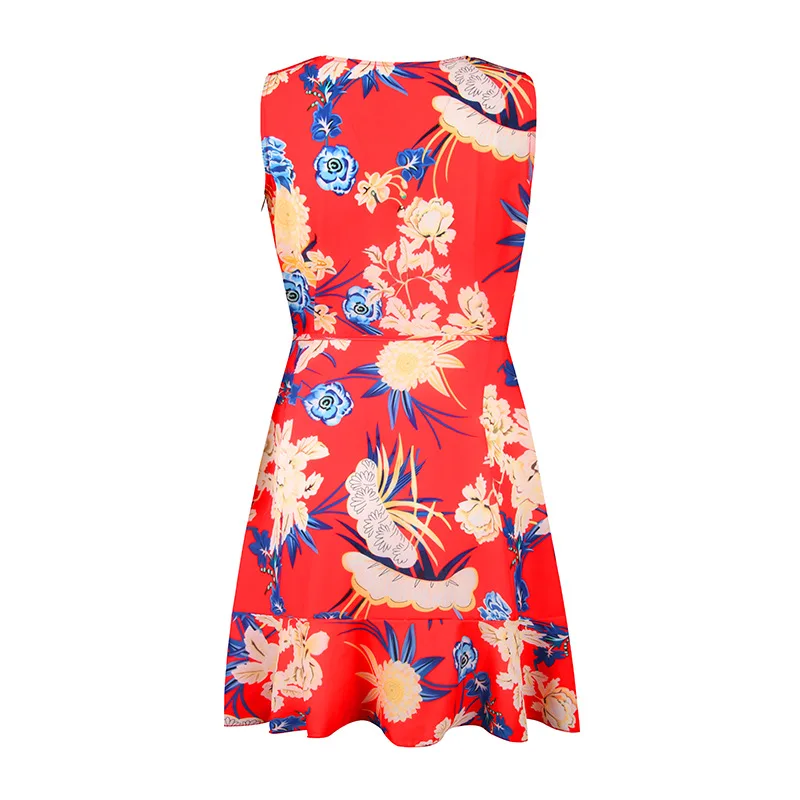 QRWR 2020 Summer Fashion Boho Dresses Women Flower Print Sleeveless Ruffled Ladies Dresses Sexy V Neck Elegant Mini Women Dress
QRWR 2020 Summer Fashion Boho Dresses Women Flower Print Sleeveless Ruffled Ladies Dresses Sexy V Neck Elegant Mini Women Dress