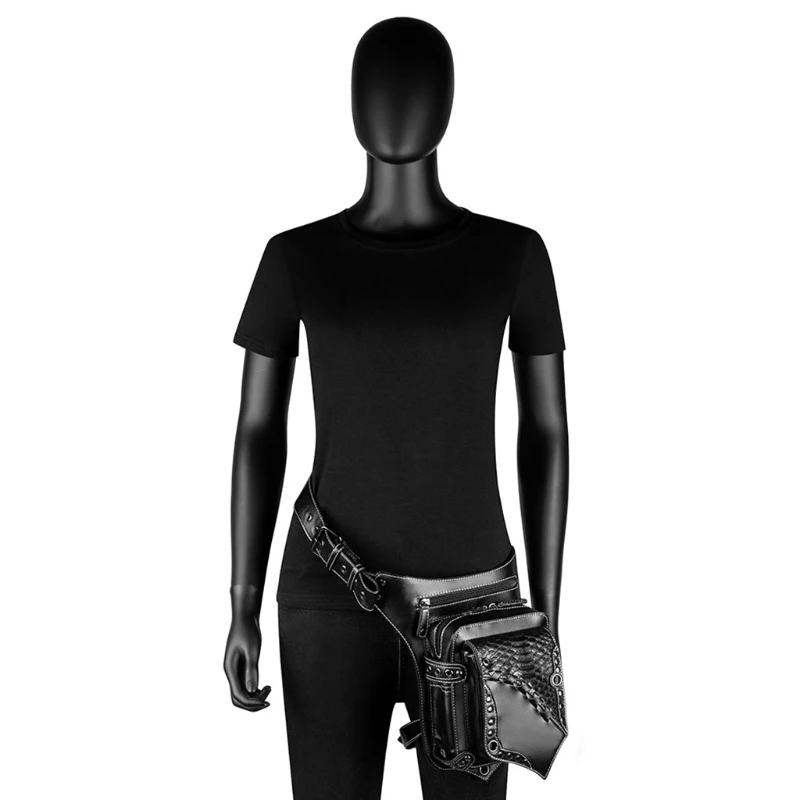 Women Purse Bag Black Gothic Rock PU Leather Steampunk Waist Pack Vintage Punk Portable Messenger Bag Black K5DA
Women Purse Bag Black Gothic Rock PU Leather Steampunk Waist Pack Vintage Punk Portable Messenger Bag Black K5DA