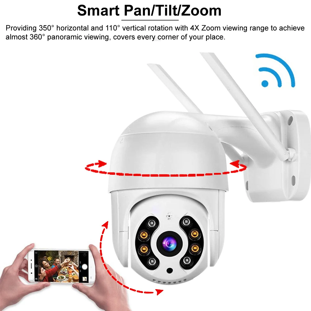 5.0MP Outdoor WiFi IP Camera Security Surveillance Smart Home CCTV 360 PTZ Auto Track Video Monitor Motion Detection Cam | Безопасность