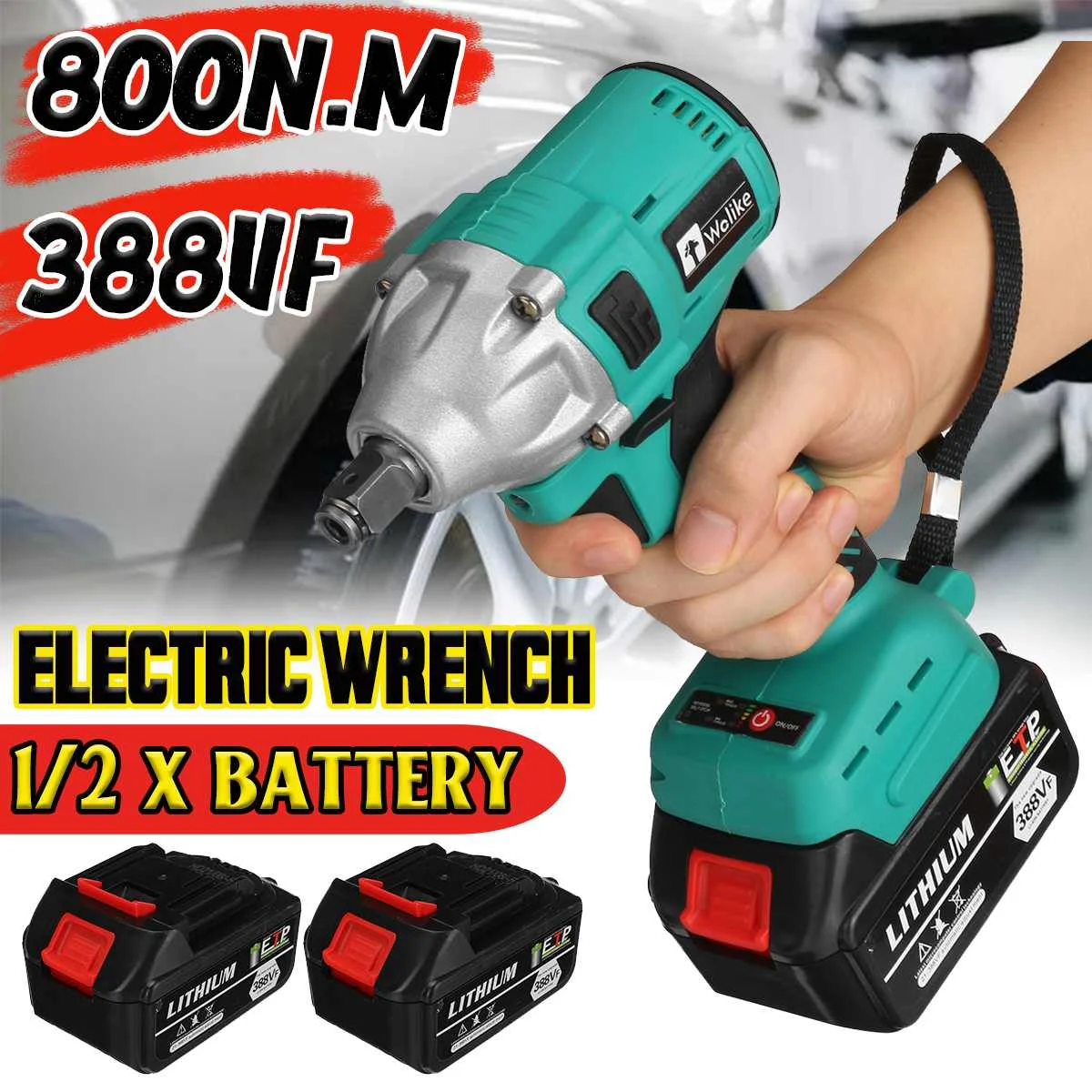 NEW 388VF Brushless Electric Impact Wrench 1/2 Lithium-Ion Battery 6200rpm 800 N.M Torque For Makita Battery Electric Wrench
NEW 388VF Brushless Electric Impact Wrench 1/2 Lithium-Ion Battery 6200rpm 800 N.M Torque For Makita Battery Electric Wrench