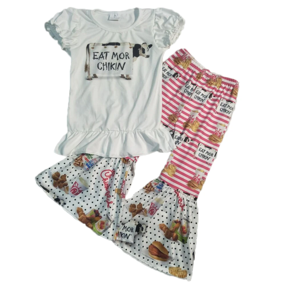 Baby boutique clothes set summer spring short sleeve cow heifer print white shirt bell bottom children girls outfit kids wear
Baby boutique clothes set summer spring short sleeve cow heifer print white shirt bell bottom children girls outfit kids wear