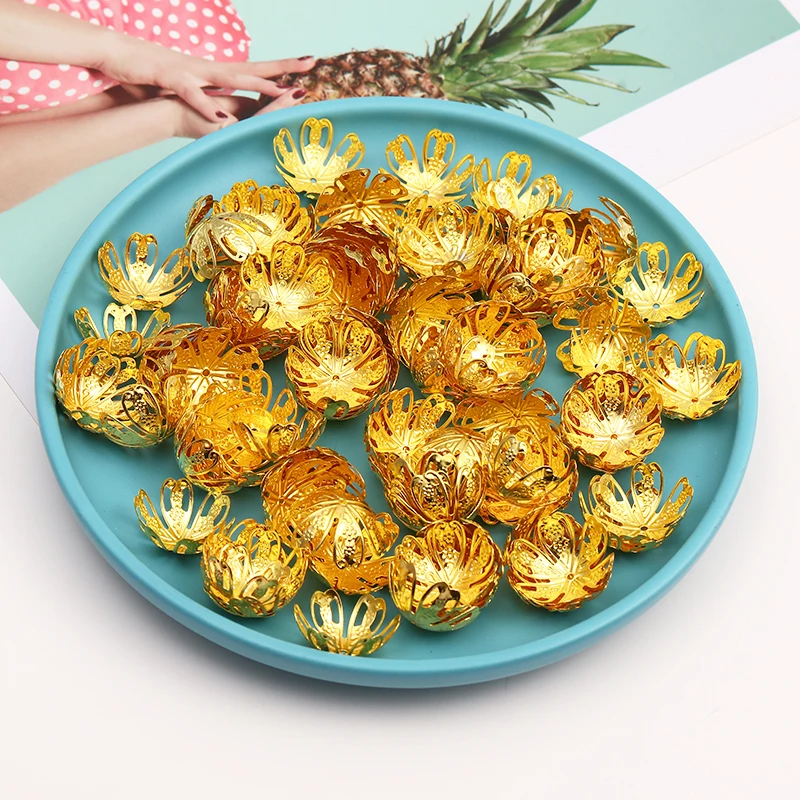 10pcs Gold Plated Flower Torus Shape petal End Spacer Beads Caps Charms Bead Cups For Jewelry Making Charms Necklace Bracelet
10pcs Gold Plated Flower Torus Shape petal End Spacer Beads Caps Charms Bead Cups For Jewelry Making Charms Necklace Bracelet