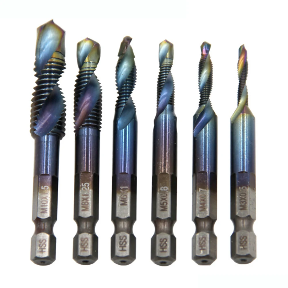 6pcs/set 1/4 Hex Shank HSS Thread Metric Composite Tap Drill Bits M3-M10 Hand Tools Screw Machine Blue-plated Compound Tapping
6pcs/set 1/4 Hex Shank HSS Thread Metric Composite Tap Drill Bits M3-M10 Hand Tools Screw Machine Blue-plated Compound Tapping