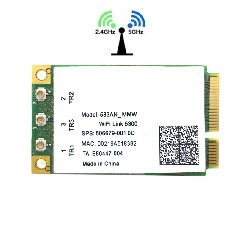 Network Card 5300Agn 750M Dual-Band 2.4G/5G Wifi Card for Industrial Control Motherboard/Mini Host/Desktop/Laptop
Network Card 5300Agn 750M Dual-Band 2.4G/5G Wifi Card for Industrial Control Motherboard/Mini Host/Desktop/Laptop