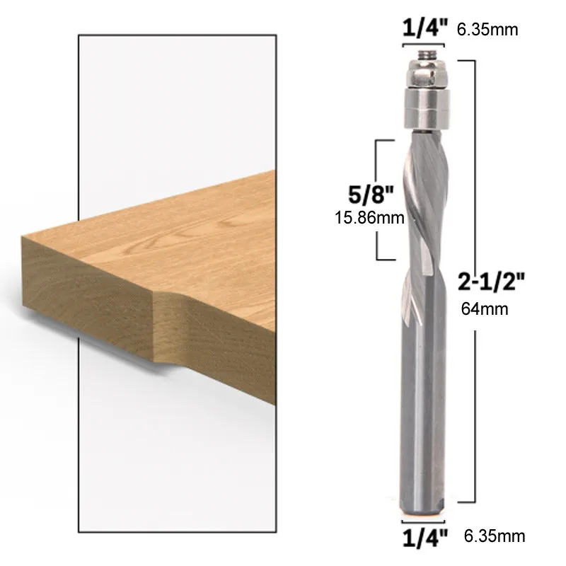 1/4 shank Downcut Flush Trim Solid Carbide Spiral Router Bit use for soft hard woodworking plastics non-ferrous metals
1/4 shank Downcut Flush Trim Solid Carbide Spiral Router Bit use for soft hard woodworking plastics non-ferrous metals