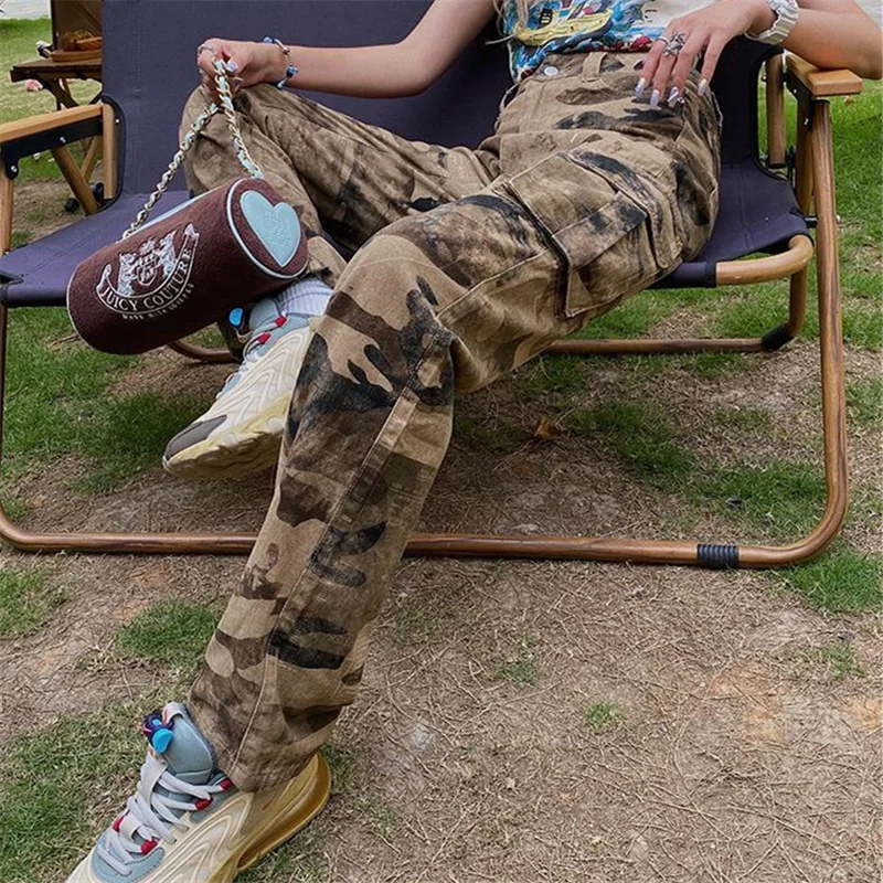 Spring Autumn Cargo Pants Women Denim Jeans Casual Camouflage Overall Women Patchwork High Waist Trousers Streetwear
Spring Autumn Cargo Pants Women Denim Jeans Casual Camouflage Overall Women Patchwork High Waist Trousers Streetwear