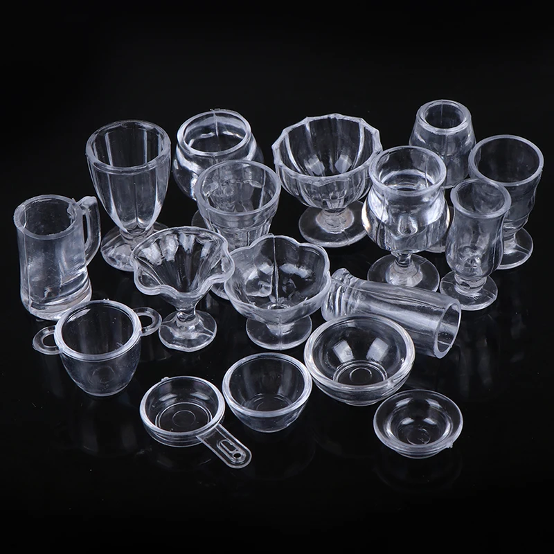17Pcs/Set 1:12 Dollhouse Mini Transparent DIY Pretend Play Kitchenware Toy Drink Cups Dish Tableware Miniatures
17Pcs/Set 1:12 Dollhouse Mini Transparent DIY Pretend Play Kitchenware Toy Drink Cups Dish Tableware Miniatures