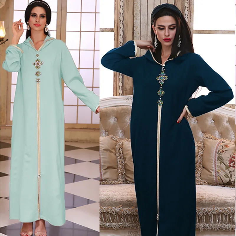 Eid Mubarak Hooded Diamond Abaya Dress Dubai Muslim Women Turkey Islamic Clothing Caftan Marocain Kaftan Vestido Musulmane Femme
Eid Mubarak Hooded Diamond Abaya Dress Dubai Muslim Women Turkey Islamic Clothing Caftan Marocain Kaftan Vestido Musulmane Femme