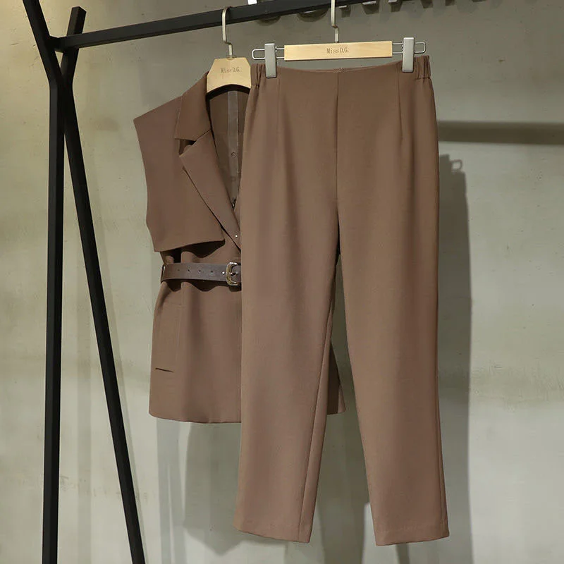 Spring and Autumn Women's Wear Slim Women's Wear Western Style Age Reducing Waist Sleeveless Vest + Pants Trend Suit
Spring and Autumn Women's Wear Slim Women's Wear Western Style Age Reducing Waist Sleeveless Vest + Pants Trend Suit