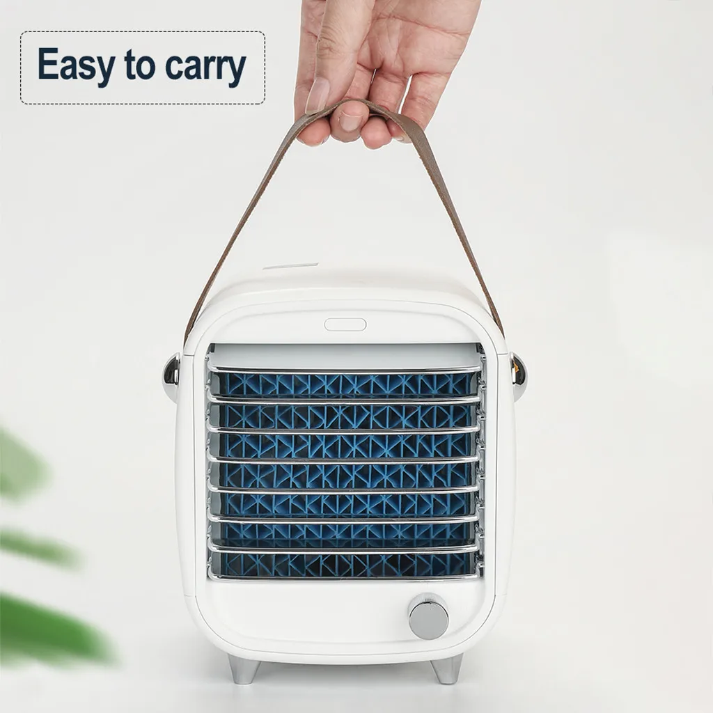 Personal Air Purifier Portable LED Air Conditioner Small USB Desktop Cooling Fan Built-in Ice Box Mini portable cooler In Summer 
Personal Air Purifier Portable LED Air Conditioner Small USB Desktop Cooling Fan Built-in Ice Box Mini portable cooler In Summer