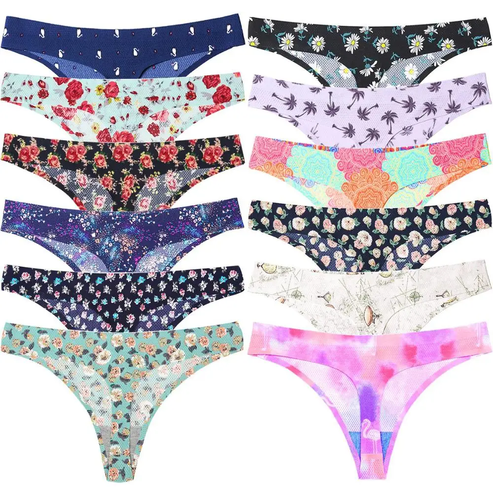 Sexy Women Thongs Flowers Print Seamless Panties Low-Waist Breathable Underwear G-String Intimates Lingerie For Female Girls
Sexy Women Thongs Flowers Print Seamless Panties Low-Waist Breathable Underwear G-String Intimates Lingerie For Female Girls