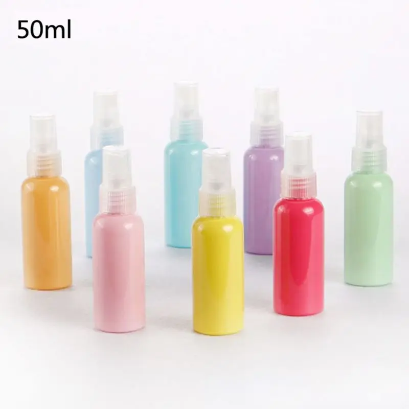 

50ml Plastic Refillable Empty Spray Bottle Sweet Macaron Candy Color Makeup Water Toner Storage Holder Cosmetic Container Random