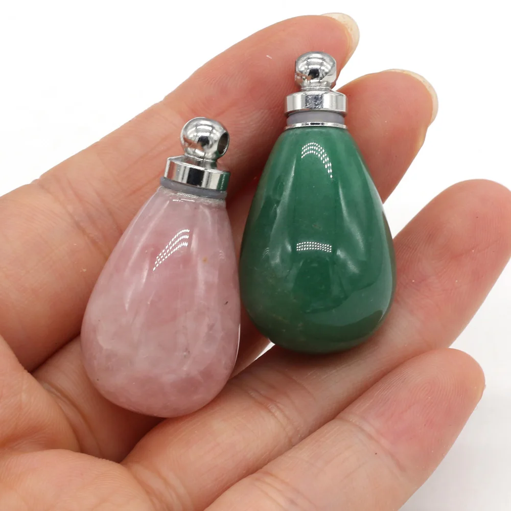Natural Semi-precious Stone Pendant Round Drop-shaped Perfume Bottle Exquisite Fashion Pendant for Making Necklace Accessories
Natural Semi-precious Stone Pendant Round Drop-shaped Perfume Bottle Exquisite Fashion Pendant for Making Necklace Accessories