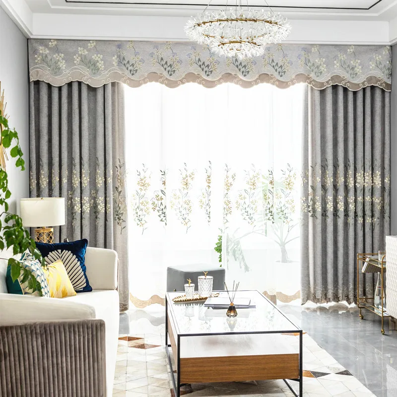 Embroidered Curtains for Living Dining Room Bedroom Light Luxury Chinese Gray Living Room Cotton and Linen Curtains Valance
Embroidered Curtains for Living Dining Room Bedroom Light Luxury Chinese Gray Living Room Cotton and Linen Curtains Valance
