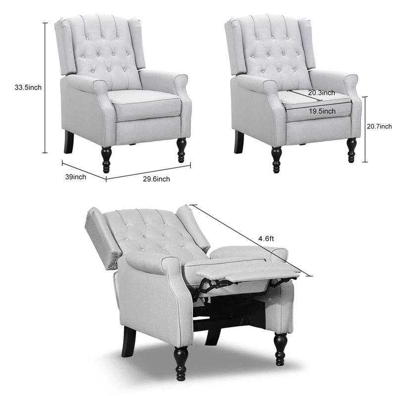 Single Sofa Chair Push Back Recliner Manual Armchair With Medieval Style Accent Chair For Living Room Bedroom Home Office
Single Sofa Chair Push Back Recliner Manual Armchair With Medieval Style Accent Chair For Living Room Bedroom Home Office