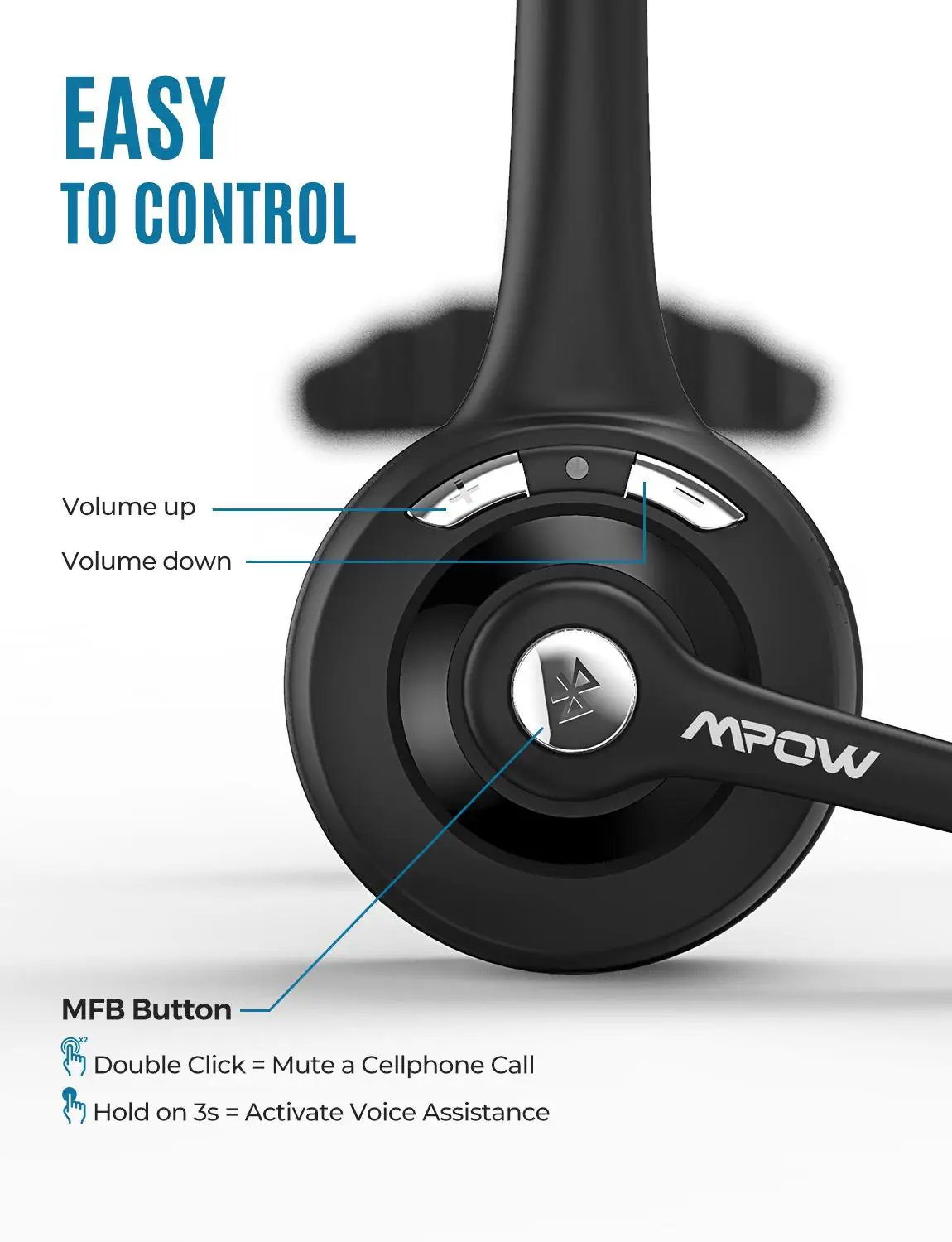 Офисные гарнитуры Mpow MBH15D 2 упаковки кристально чистые наушники Bluetooth 5 0 гарнитура