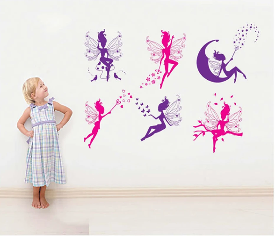 Cartoon Six Fairy Wall sticker For Boys Girls Home Room Decor DIY Art Background Decals Decor Cute Elf Stickers
Cartoon Six Fairy Wall sticker For Boys Girls Home Room Decor DIY Art Background Decals Decor Cute Elf Stickers