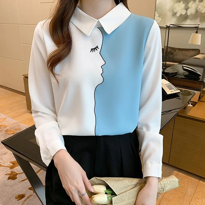 JKKFZY Women Autumn Vintage Stitching Print Blouses Korean Elegant Office Shirt Long Sleeve Shirt Ladies Chiffon Blouse Top
JKKFZY Women Autumn Vintage Stitching Print Blouses Korean Elegant Office Shirt Long Sleeve Shirt Ladies Chiffon Blouse Top